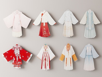 New Chinese Hanfu Clothing 3d model