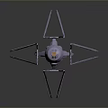 Futuristic Spacecraft With Solar Panels And Aerodynamic Wing Structure For Space Exploration