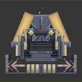 Mechanical Architectural Structure With Yellow Blue Frames And Platform Design