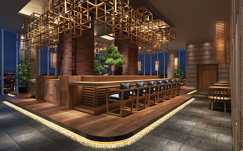 Japanese Restaurant Japanese Cuisine Restaurant Barbecue Restaurant Barbecue South Korea Cuisine 3d model