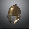 Ancient Bronze Helmet With Decorative Details And Historical Design Elements