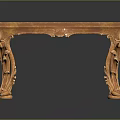 Classical Elegant Coffee Table With Glass Top And Golden Carved Legs