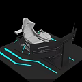 Modern Spring Simulation Racing Setup With Curved Screen Ergonomic Seat And Controls 3d model