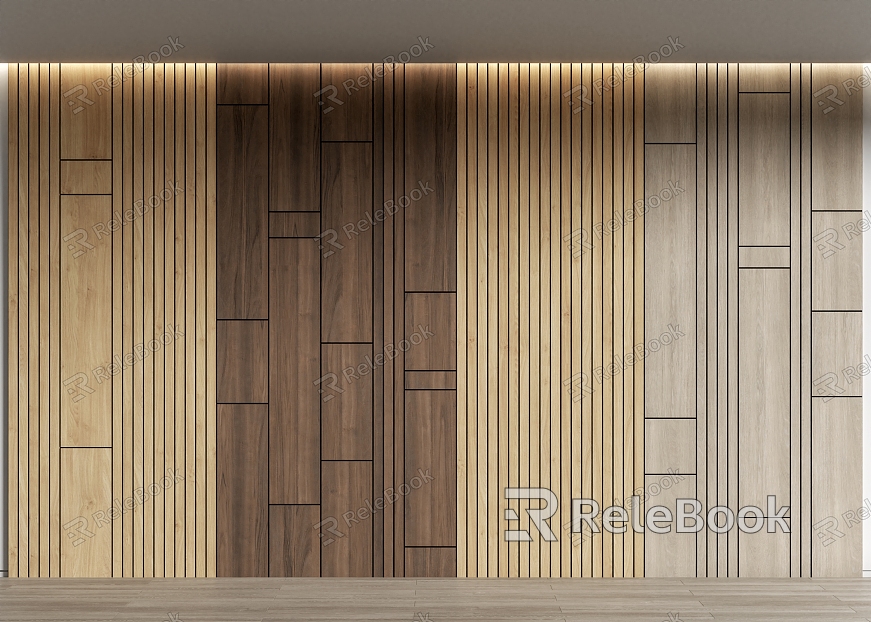 Wood veneer wall panel wall panel modeling wall panel model