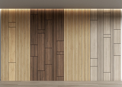 Wood veneer wall panel wall panel modeling wall panel 3d model