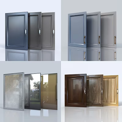 Diverse Cabinet Door Designs With Various Colors And Materials For Interior 3d model