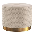 Velvet Ottoman With Hexagonal Textured Surface And Multiple Color Options For Modern Living Room