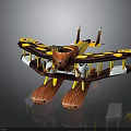 Brown And Yellow Cosmic Shuttle Design With Aerodynamic Structure For Space Exploration 3d model