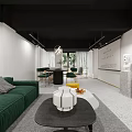 Modern Beauty Hair Salon Interior With Green Chairs White Tables Mirrors Staircase And Product Shelves
