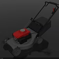 Red Lawn Mower Agricultural Equipment with Black Handle and Efficient Gasoline Engine Design