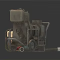 Two Industrial Machinery Units With Wheels Pipes And Engine Components For Industrial Use