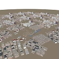 Aerial View Of Dense Residential Buildings On Sand Terrain Urban Layout