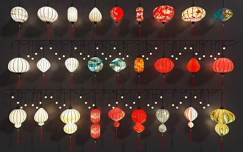 New Chinese Lantern Red Lantern Festival Lantern Traditional Ceremony Lamp Chinese Chandelier Lantern Festival Lamp Decorative Lamp Lantern Outdoor Lamp Lantern Festival Outdoor Street View Lamp 3d model
