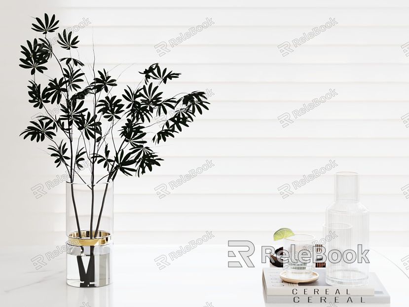 Modern Vase Vase Ornaments Desktop Ornaments Plant model