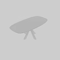 Modern White Oval Shaped Dining Table With Crossed X Shaped Legs 3d model