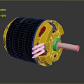 Electric Motor Mechanical Component With Metal Shaft Rotor And Copper Windings Structure