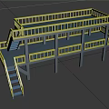 Industrial Multi Level Platform Equipment With Yellow Railings And Steel Support Structure
