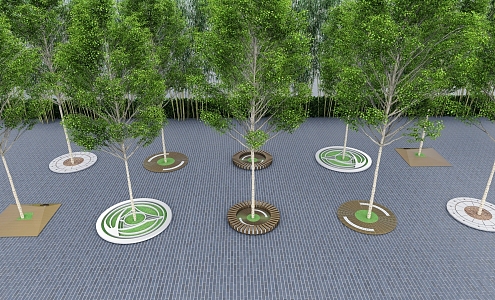 Modern Tree Pool Tree Grate Planting Pool Cover Rainwater Grate Tree Pool Cover Tree Pit Guard Tree Pool Mouth 3d model