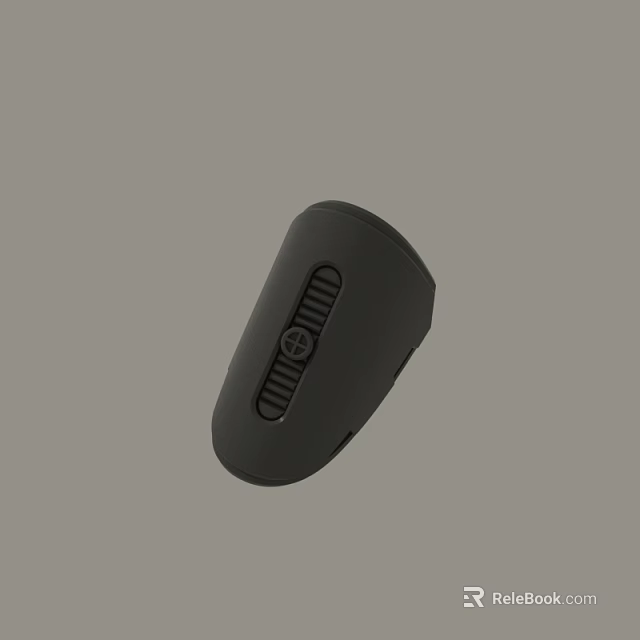 Black Compact Electronic Device With Striped Surface And Brand Logo 3d model 