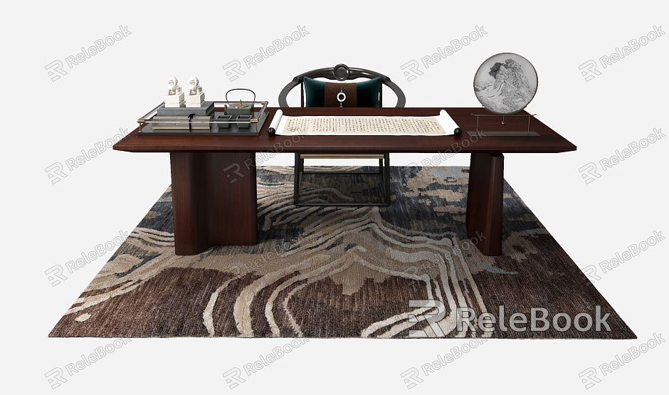 New Chinese Style Desk and Chair Tea Table and Chair model