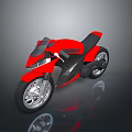 Red Sport Motorcycle 3D Rendering With Sleek Design Black Seat And Silver Wheels