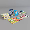 Children's Books And Magazines With Colorful Covers Featuring Cartoon Illustrations Stacked Together