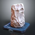 Natural Stone Decorative Display With Rough Texture And Blue Base Stand Design 3d model