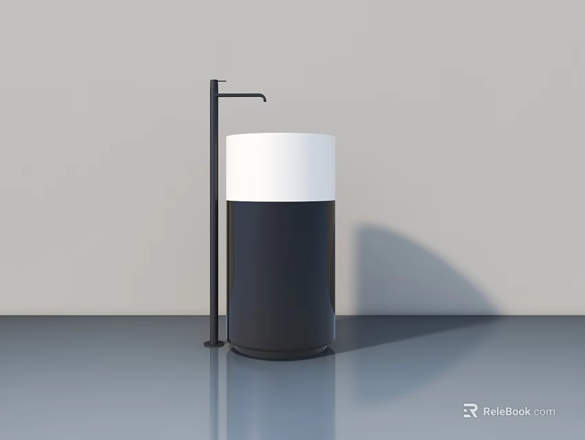 Modern Sleek Swing Door Design With Black White Color And Clean Lines 3d model 