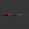 Tactical Assault Rifle With Red Accent Metal Body Magazine Barrel And Stock Design