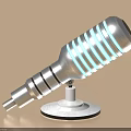 Modern Headphone Speaker System With Silver Microphone And Blue LED Lights Design 3d model