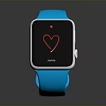 iJoyme Smartwatch with Blue Strap and Red Heart Rate Monitor
