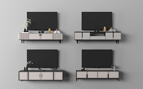 TV cabinet TV background cabinet 3d model