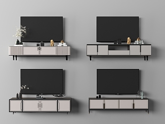 TV cabinet TV background cabinet 3d model