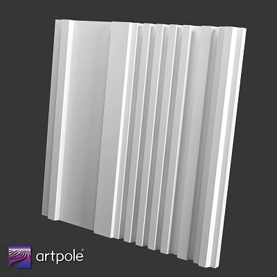 Modern Vertical Striped Wall Design With Textured Panel And Clean Lines 3d model