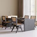 Modern Dining Table and Chair Combination Dining Table Dining Chair Single Chair 3d model