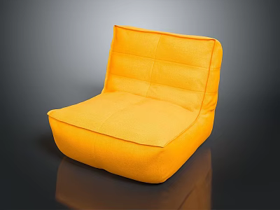 Modern Orange Single Sofa Upholstered Fabric Design For Living Room Comfort 3d model