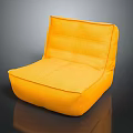 Modern Orange Single Sofa Upholstered Fabric Design For Living Room Comfort