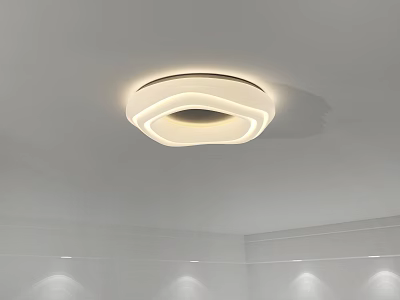Modern Minimalist Flush Mount Ceiling Light With Circular Layered Design And Soft Glow 3d model