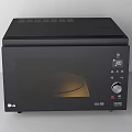 Black Microwave Oven With Digital Display And Knob Control For Kitchen Use 3d model