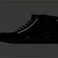 Black High Top Leather Shoes With Lace Up Design And Modern Casual Style