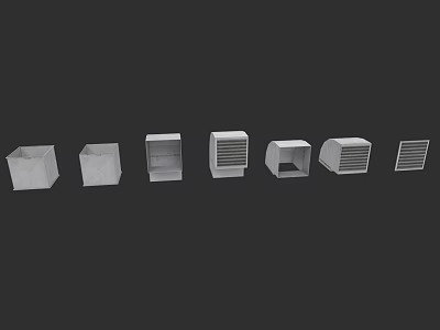 Modern Security Door Models With Different Panel Designs And Ventilation Grilles 3d model