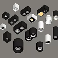 Modern Downlights And Spotlights In Various Black And White Designs For Indoor Lighting