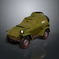 Green Military Armored Vehicle With Red Star Emblem And Number 129