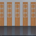 Modern Wooden Doors With Geometric Patterns And Stylish Door Handles 3d model