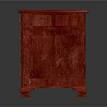 Elegant Traditional Red Desk With Green Top Carved Drawers And Gold Handles