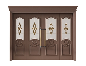 Home Entrance Door Villa Home Entrance Double Door 3d model