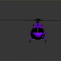 Detailed Purple Helicopter 3D Model With Rotors Shiny Body And Modern Design