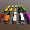 Bus Combination Bus Passenger Vehicle 3d model