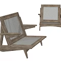Wooden Frame Leisure Chairs With Mesh Back And Seat In Minimalist Design