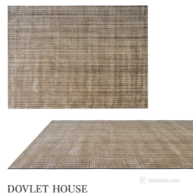 Natural Woven Square Rug In Brown Tone For Modern Home Decor 3d model 